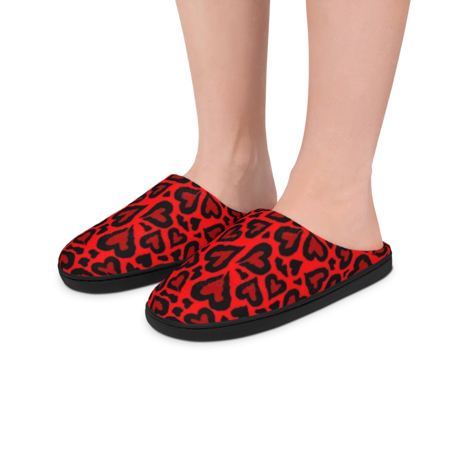 Women's Slippers - Heart Leopard Slippers