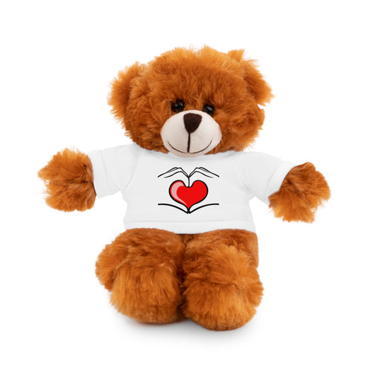 Teddy Bear With Heart Sign T-Shirt, Plush Toy, Cuddly Stuffed Animal, Cute Soft Toy, Valentine's Day Gift, Love Bear Plushie