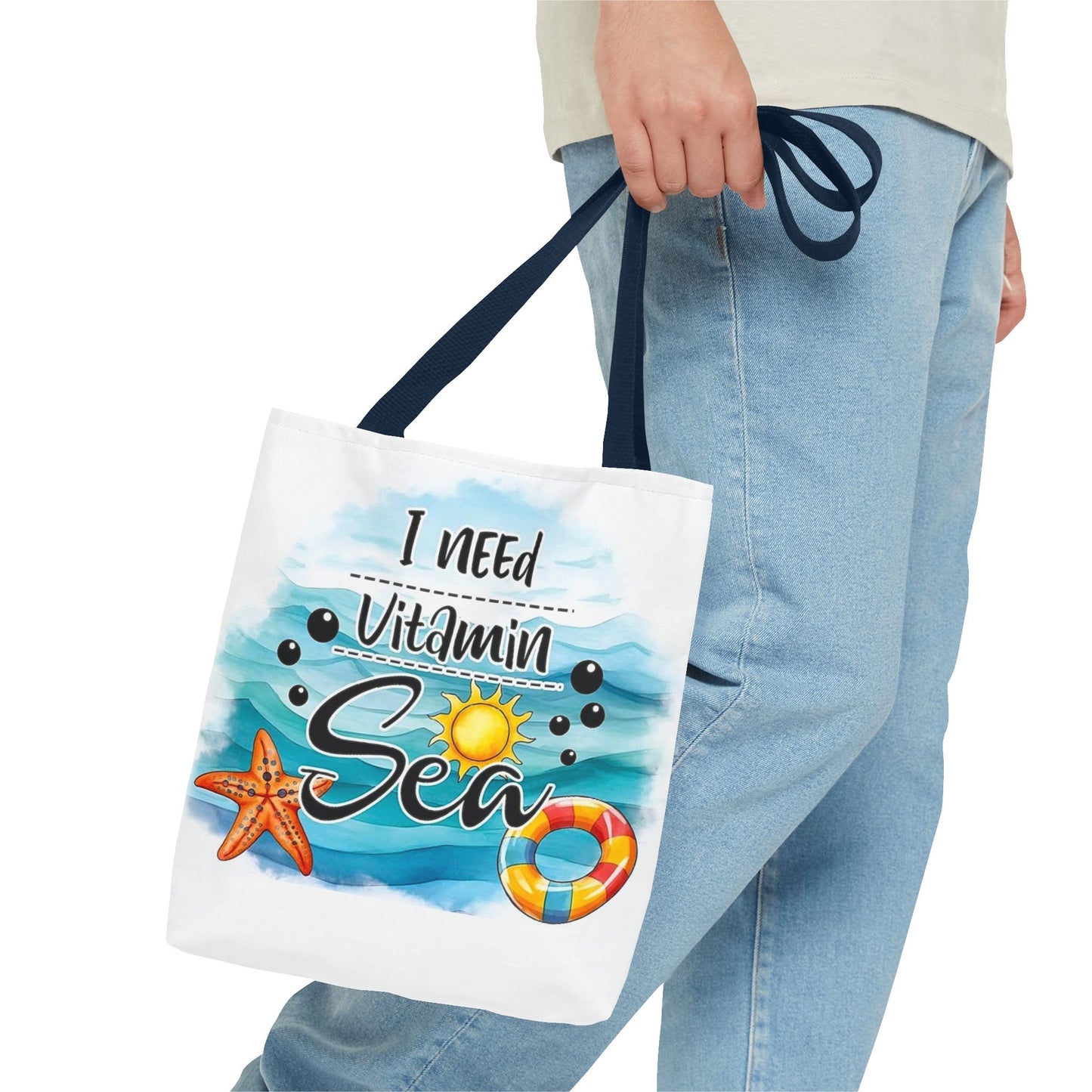 Ocean Vibes Tote Bag, Beach Lover Gift, Vitamin Sea Carryall, Summer Vacation Bag, Coastal Tote, Nautical Tote Bag