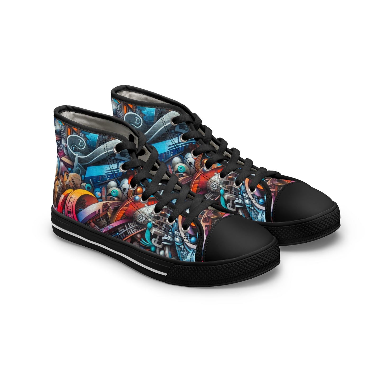 Graffiti High Tops, Urban Women's Sneakers, Hip Hop Fashion Footgear